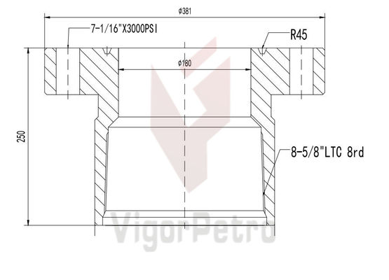Китай ADAPTER FLANGE 7-1/16" X 3K-8-5/8" 8RD BOX поставщик