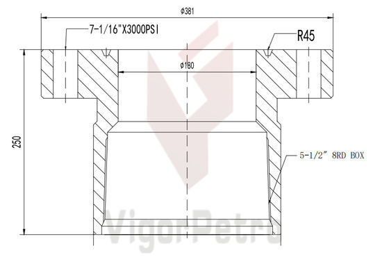 Китай АДАПТЕР Фланцевая трубка подвеска 7-1/16 "X 5KSI, коробка 5-1/2" 8RD, API 6A PSL поставщик