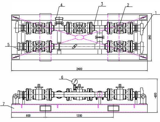 Китай 5-ходовой шаровой кран для нефтегазового манифольда, 1440 PSI, с входным и выходным соединением 3" FIG 602 поставщик