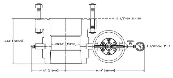 Китай Сборка корпуса головки, 13-3/8" BTC X 13-5/8" 5M FLANGE TOP поставщик