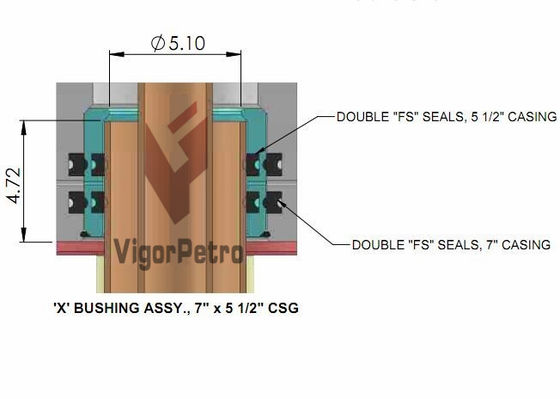 X-Bushing Assy, 7" x 5.1/2" CSG для API 6A Шпули для головки труб поставщик