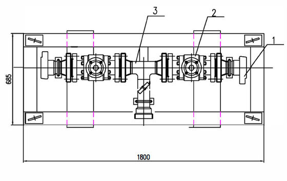 2 BALL VALVE Oil & Gas Manifold 1440 PSI WITH 3" FIG 602 INLET AND OUTLET CONNECTION поставщик