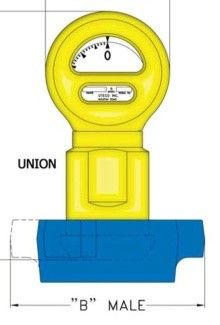 MUD давляющий прибор, 0-10000 Psi, 2" FIG 1502 MALE Union, OEM OTECO PG6 поставщик